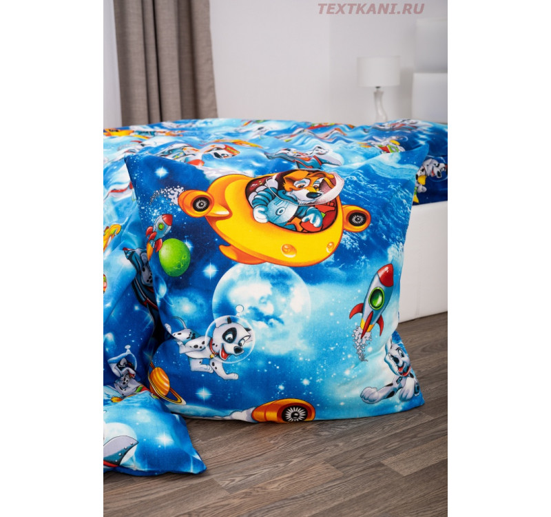 Бязь детская 150 см 120 г/м2 svk Космики 10074-1 