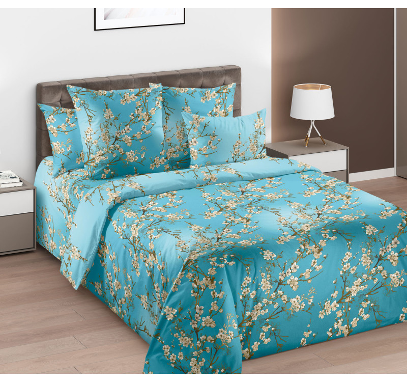 Ткань Перкаль 235 см 110 г/м2 рис.664181 Ветка сакуры 1