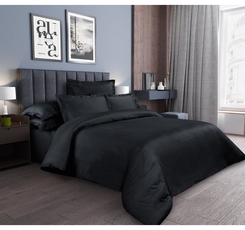 Ткань Сатин 250 см 120г/м2 рис.8666113 Черный