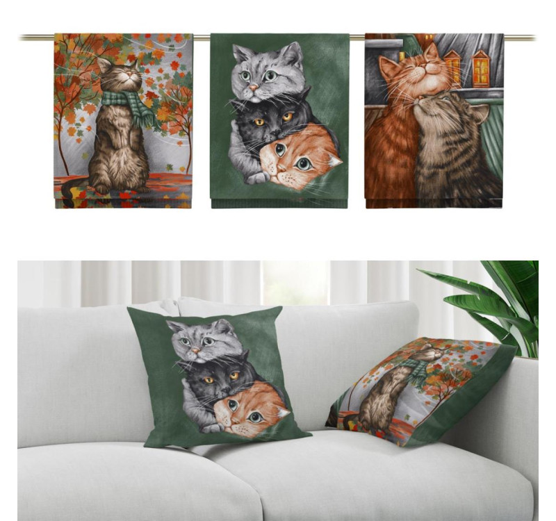 Рогожка 150 см наб арт. 904 29173-1 Котики 