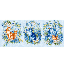 Ткань Рогожка 150 см наб арт. 904 29352-1 Декоративные котики