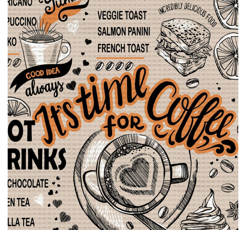 Ткань Полотно вафельное 50 см наб 62001-1 Time coffee 