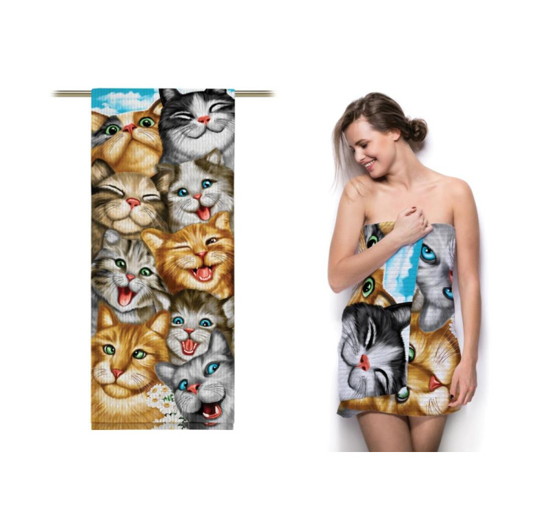 Полотно вафельное 150 см 35026-1 Котофеи 