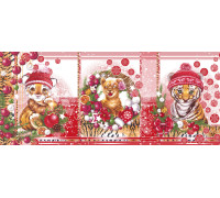 Ткань Вафельное полотно 150 см 165 г /м2 рис.209521 Тигрята 1